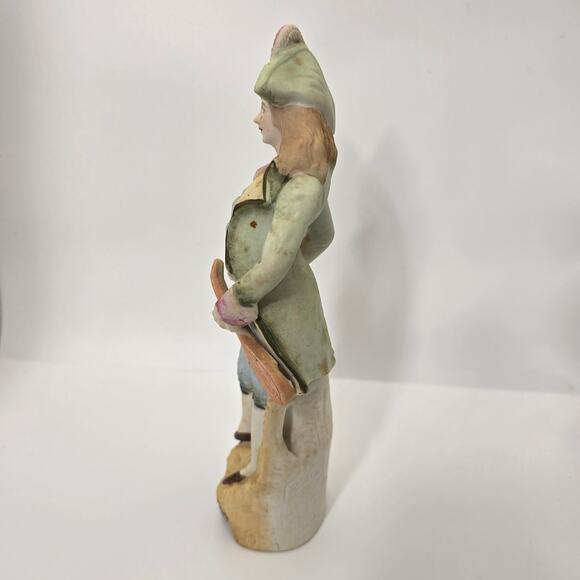 German Porcelain Boy Troubadour Figurine Playing Lute – Collectible Figure - Picture 2 of 7